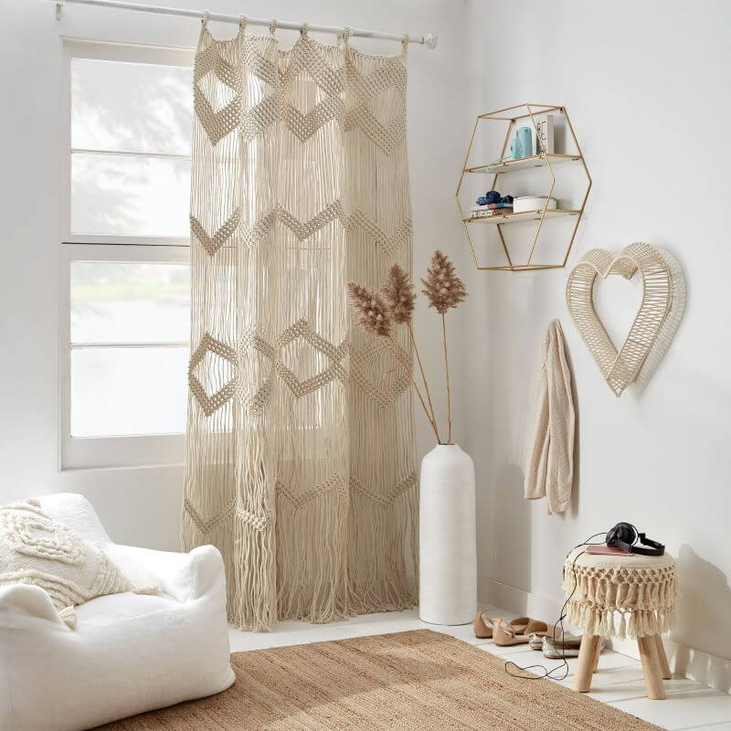 Macrame curtain for bedroom