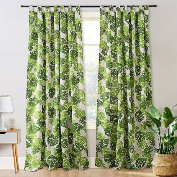 Tropical pattern curtain for bedroom