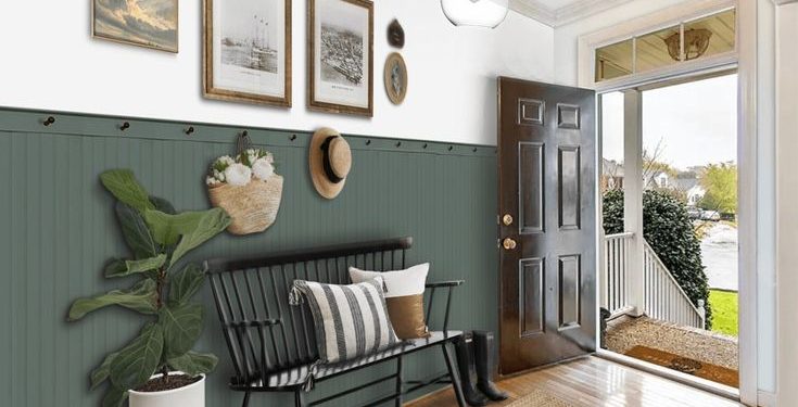 accent wall in entryway