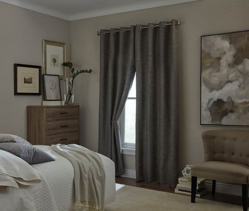 gray curtain for bedroom