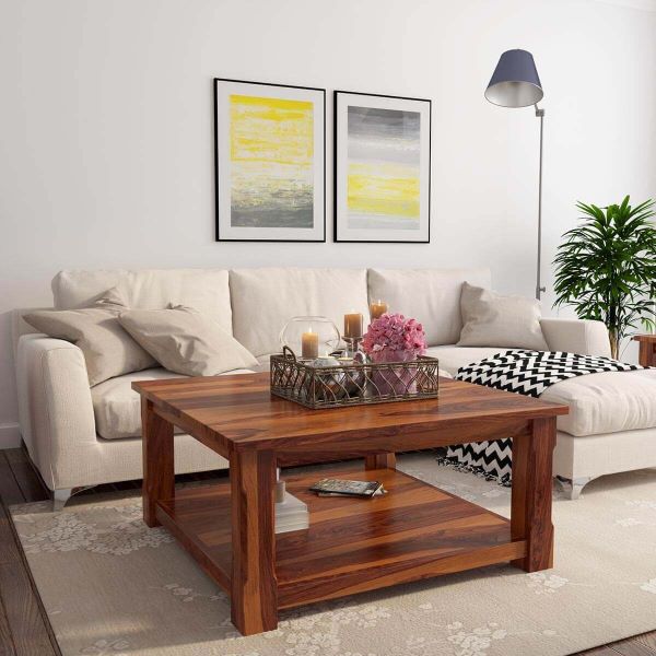 rustic style square coffee table