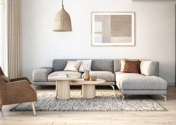 how to arrange a rug with sectional