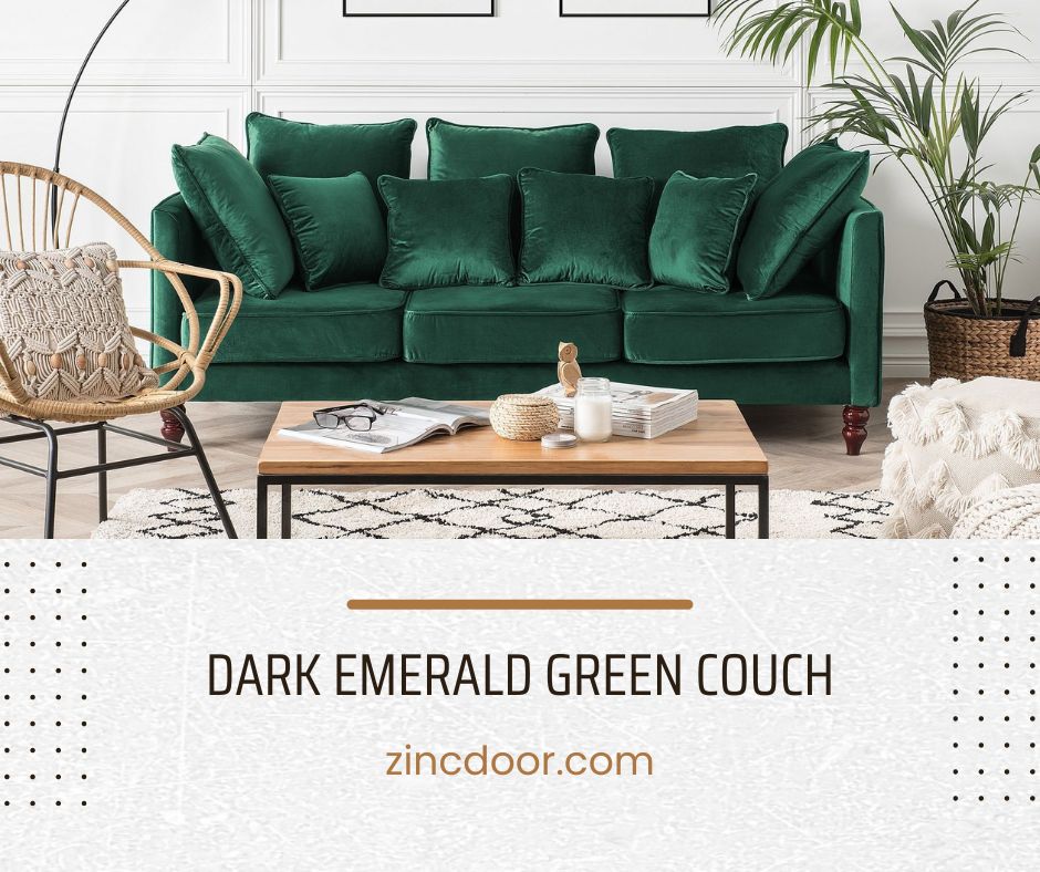 Dark Emerald Green Couch