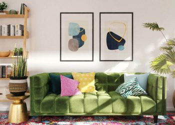 Pillow color go with green couch