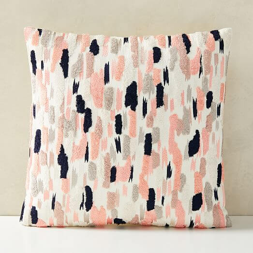 Pink Patterned Throw Pillow