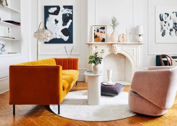 orange couch for living room