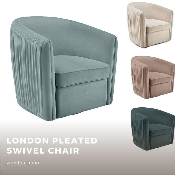 London Pleated Swivel Chair