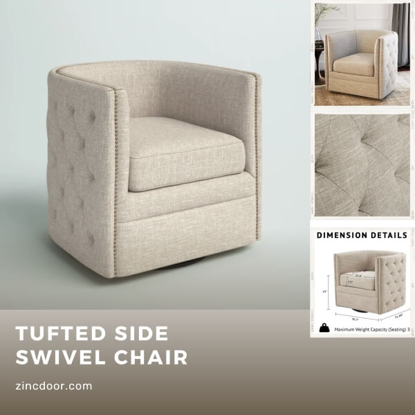 Tufted Side Swivel Chair