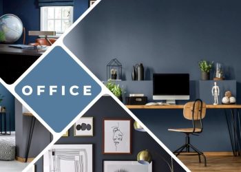 Decorate navy blue office